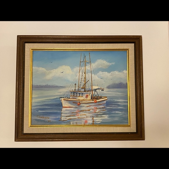 Charming Fishing boat Seascape “The Arielle Troller at La Push” by Anderson - Picture 9 of 16